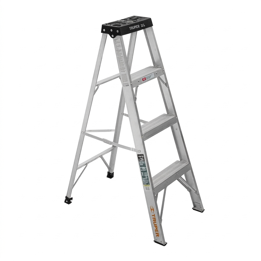 Escalera alum. 4 escalones 1.22mts 150kgs TRUPER EST33