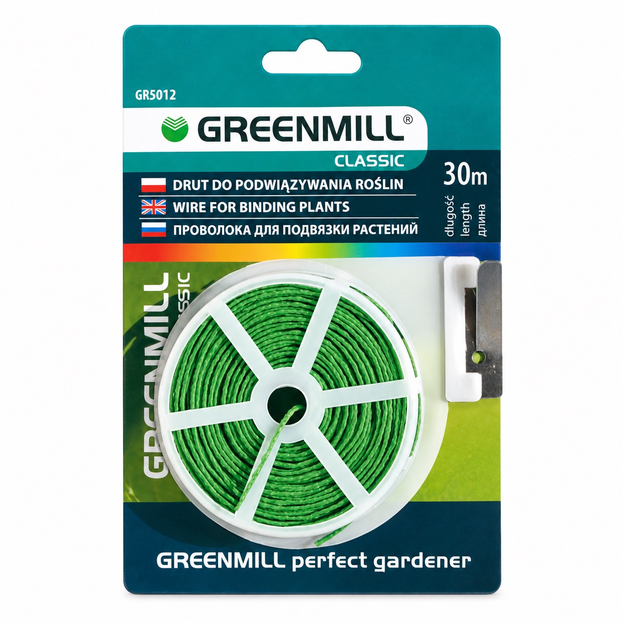 GREENMILL Alambre de amarre c/cortador x 30 mts (445CF)
